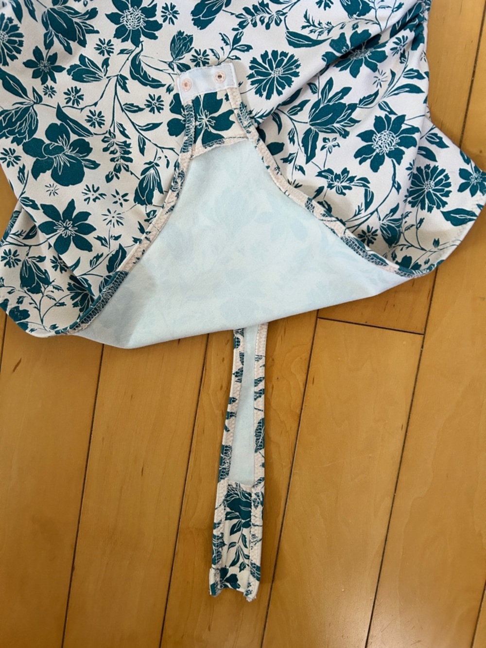 Free People Dream a Little Dream Blue and White Floral One Shoulder Bodysuit M - Picture 5 of 7